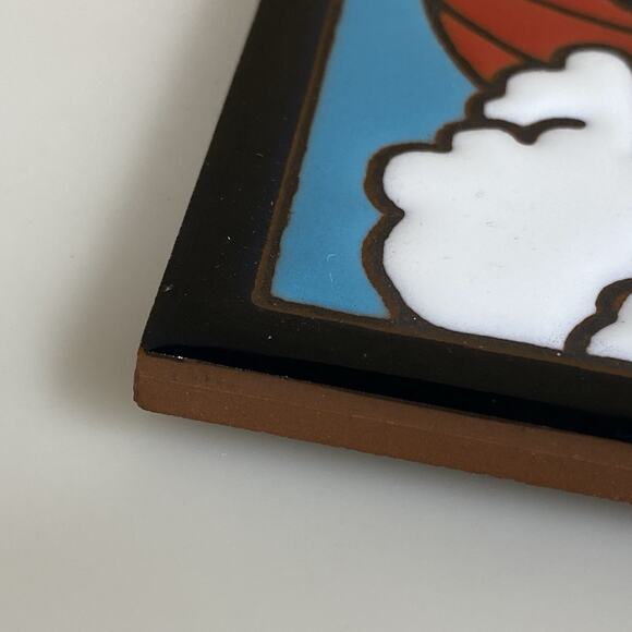 Kokopelli Tile Trivet Pottery Decor Hot Air Balloon 6" x 6" Made In Italy - Picture 9 of 10